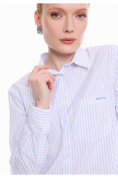 Блуза DEVITA 6035-1 бело-голубой - фото 4