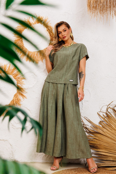 Блуза, брюки AGATTI 5755-5 хаки - фото 8