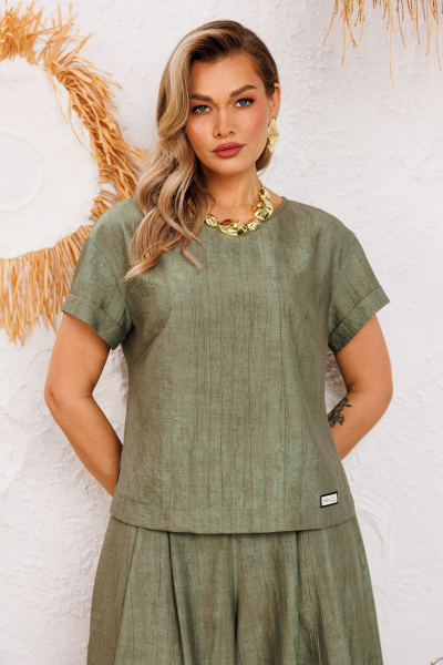 Блуза, брюки AGATTI 5755-5 хаки - фото 7