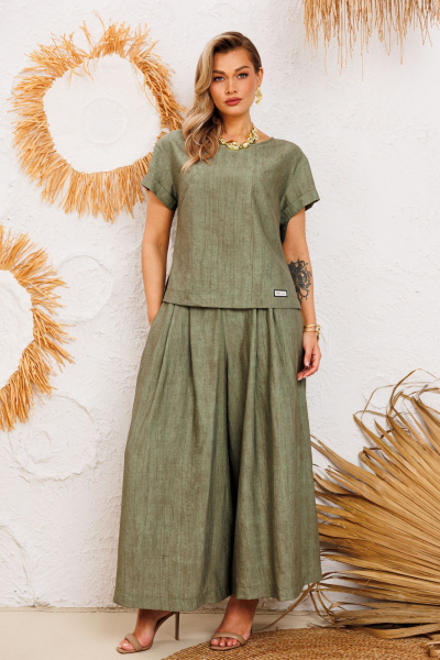 Блуза, брюки AGATTI 5755-5 хаки - фото 3