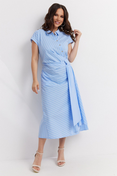 Платье Магия моды 2598 голубой полоска - фото 4