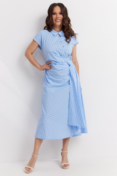 Платье Магия моды 2598 голубой полоска - фото 1