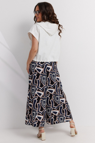 Жилет, комбинезон Магия моды 2600 сине-бежевый+ белый - фото 4