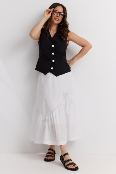 Жилет, юбка Магия моды 2601 черный+белый - фото 3