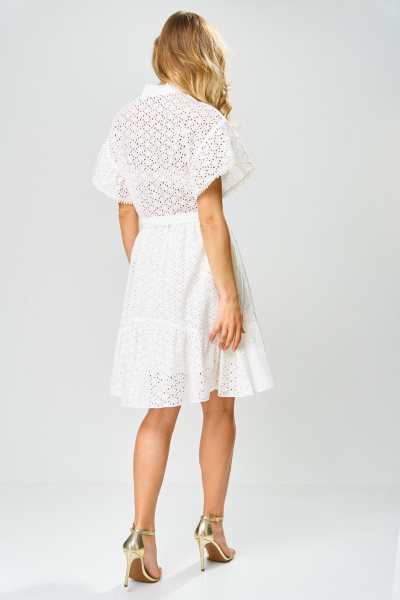 Платье Laikony L-123 молочный/шитье-в-цветочек - фото 5