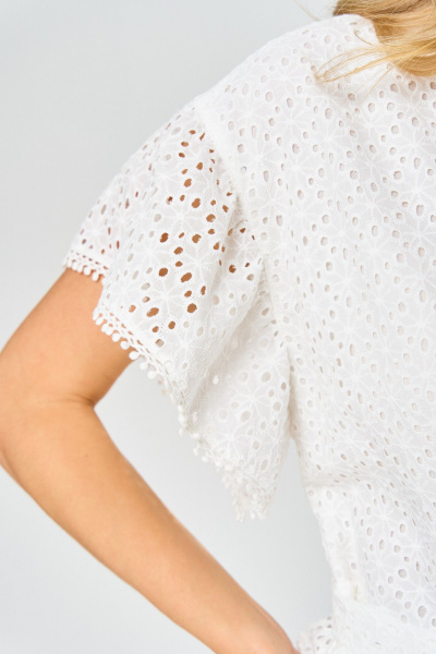 Платье Laikony L-123 молочный/шитье-в-цветочек - фото 3