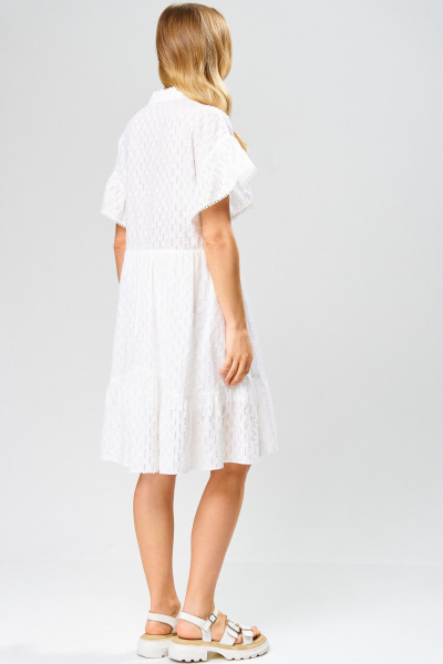 Платье Laikony L-123 молочный/шитье-с-полоской - фото 3