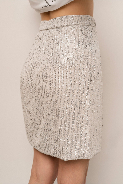 Юбка из сетки с пайетками в нарядном стиле до колен JRSy 2404 - фото 4