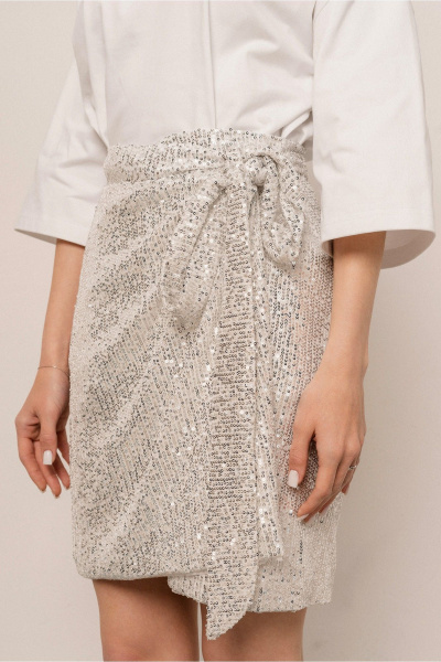 Юбка из сетки с пайетками в нарядном стиле до колен JRSy 2404 - фото 2