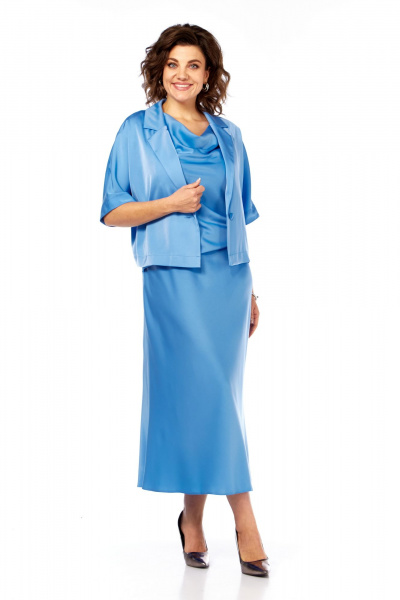 Жакет, платье Диомант 2003 голубой - фото 1