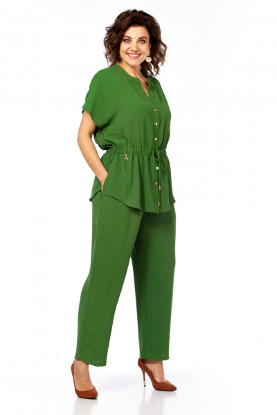 Блуза, брюки Диомант 2067 зеленый - фото 4