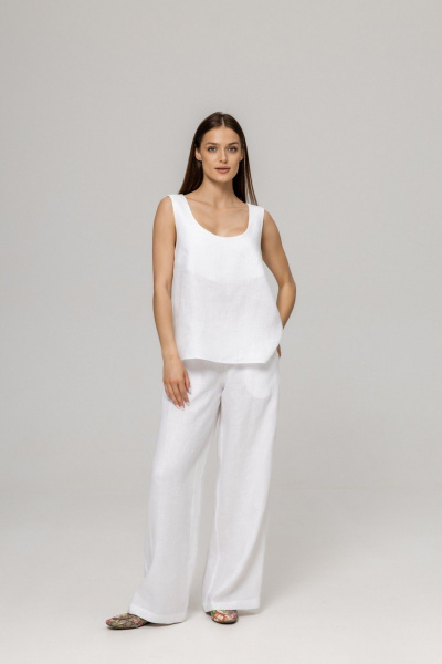 Брюки, топ Twok 111004 белый - фото 13