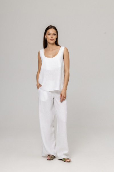 Брюки, топ Twok 111004 белый - фото 12
