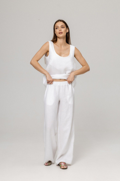 Брюки, топ Twok 111004 белый - фото 11