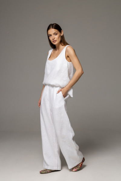 Брюки, топ Twok 111004 белый - фото 2