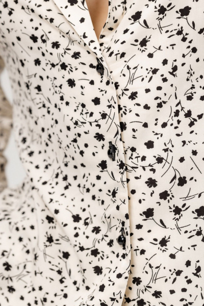 Блуза, брюки Twok 111006 белый с черными цветами - фото 8