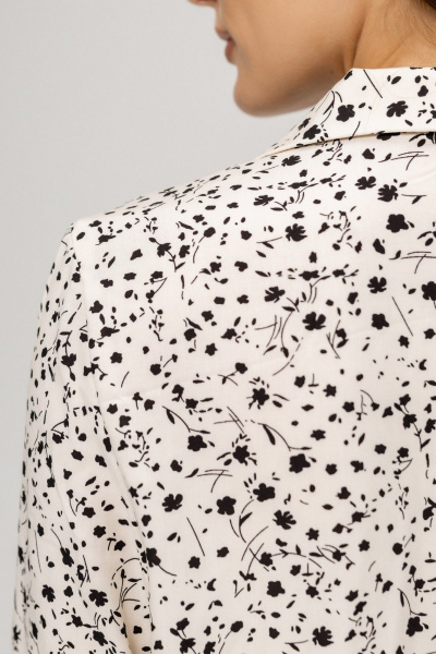 Блуза, брюки Twok 111006 белый с черными цветами - фото 6