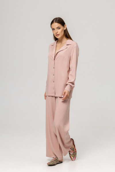 Блуза, брюки Twok 111007 пудровый - фото 2