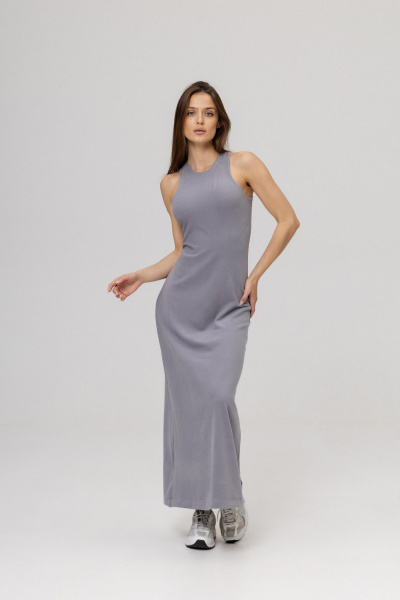 Платье Twok 111015 серебристо-серый - фото 3