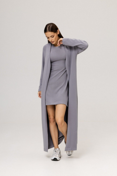 Платье Twok 111115 серебристо-серый - фото 9