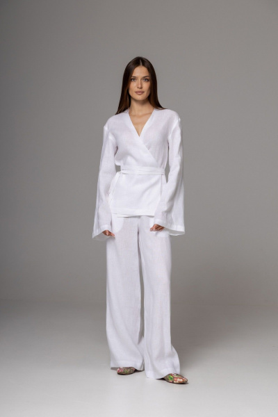 Брюки, кардиган Twok 222101 белый - фото 1