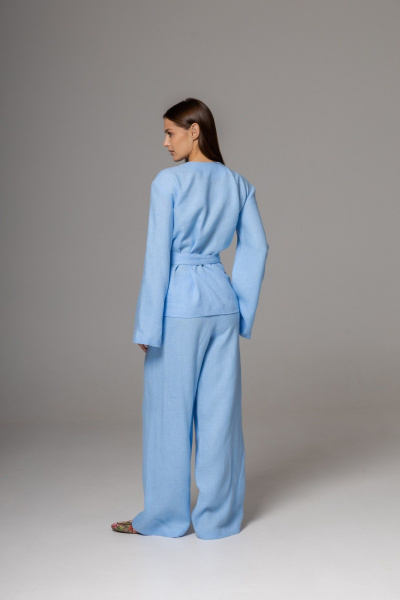 Брюки, кардиган Twok 222102 голубой - фото 8