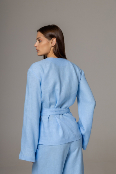 Брюки, кардиган Twok 222102 голубой - фото 7