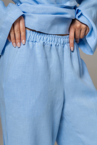 Брюки, кардиган Twok 222102 голубой - фото 4