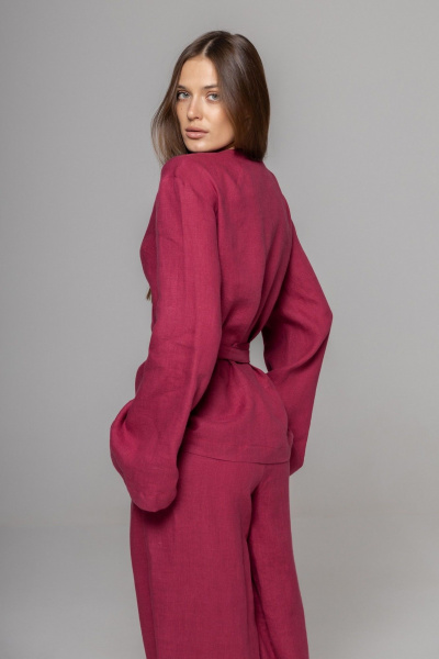Брюки, кардиган Twok 222104 винный - фото 6