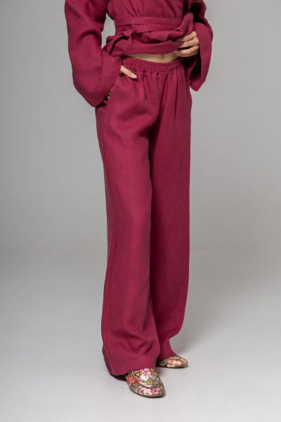 Брюки, кардиган Twok 222104 винный - фото 5