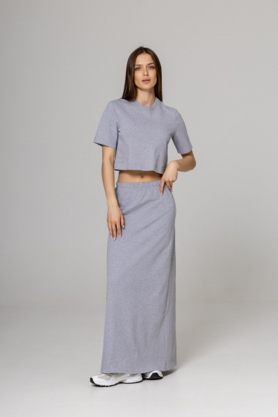 Юбка Twok 252106 серый меланж - фото 9