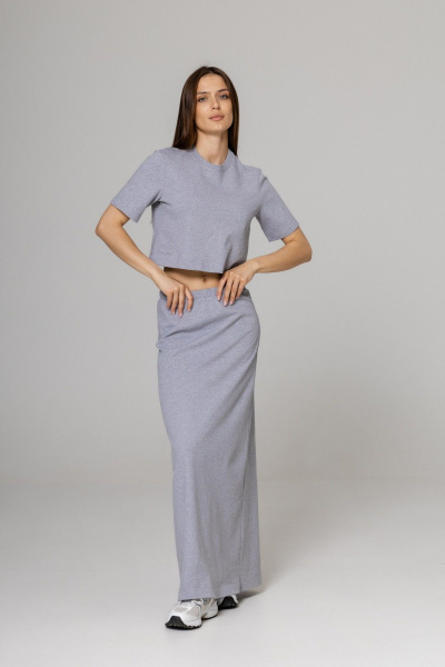 Юбка Twok 252106 серый меланж - фото 8