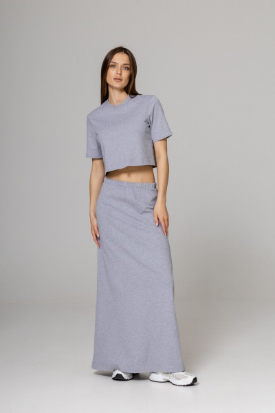Юбка Twok 252106 серый меланж - фото 1