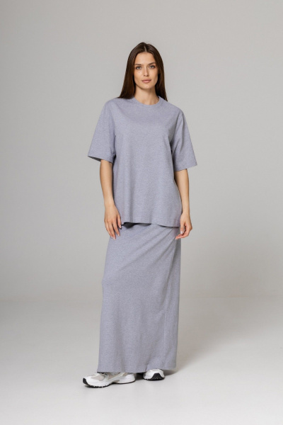 Юбка Twok 252106 серый меланж - фото 2