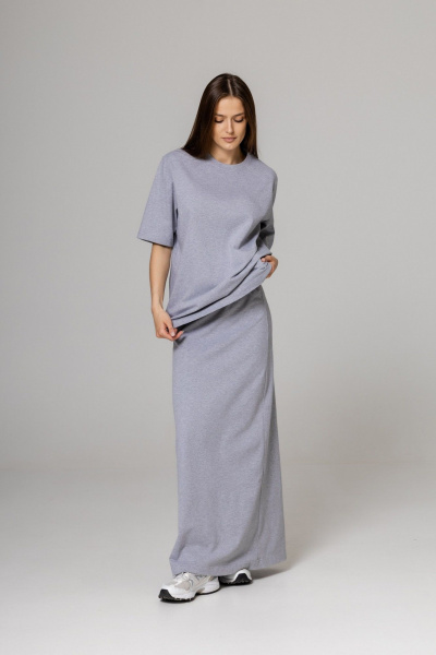 Юбка Twok 252106 серый меланж - фото 3