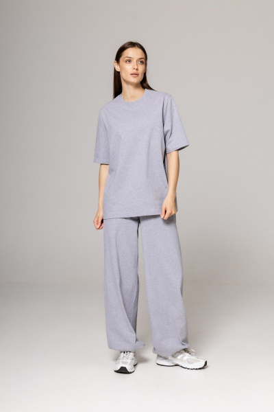 Брюки Twok 252107 серый меланж - фото 4