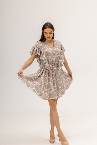 Платье Twok 555202 какао принт - фото 6