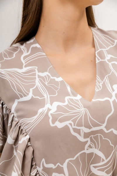 Платье Twok 555202 какао принт - фото 4