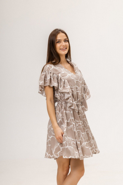Платье Twok 555202 какао принт - фото 3