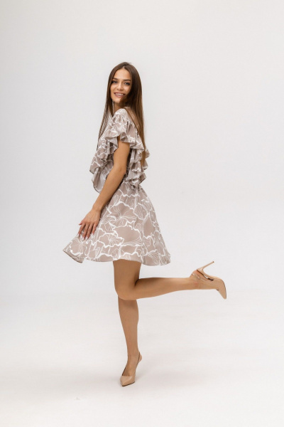 Платье Twok 555202 какао принт - фото 2