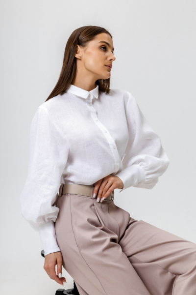 Блуза Twok 555212 белый - фото 3