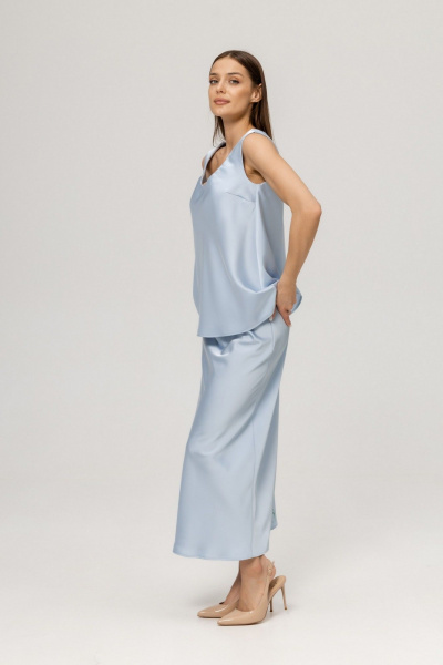 Юбка Twok 555503 серо-голубой - фото 7