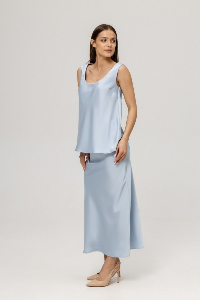 Юбка Twok 555503 серо-голубой - фото 5
