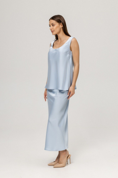 Юбка Twok 555503 серо-голубой - фото 4