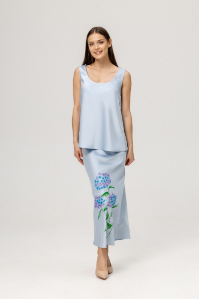 Юбка Twok 555531 серо-голубой - фото 3