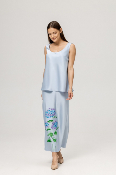 Юбка Twok 555531 серо-голубой - фото 1