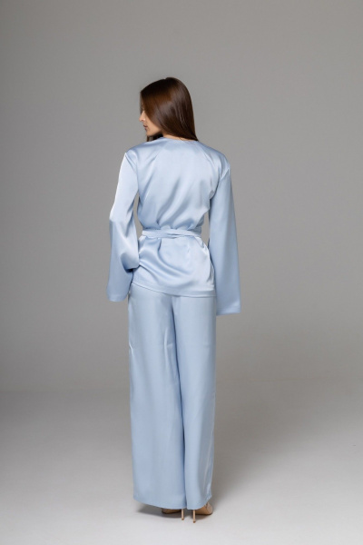 Брюки, кардиган Twok 556333 серо-голубой - фото 8
