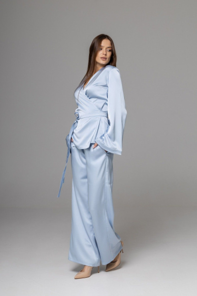 Брюки, кардиган Twok 556333 серо-голубой - фото 2