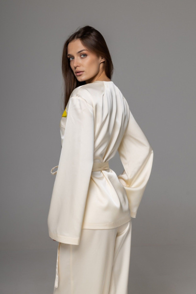 Брюки, кардиган Twok 556334 сливочный - фото 6