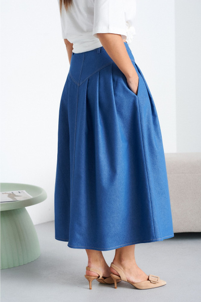 Юбка Liona Style 949 синий - фото 5